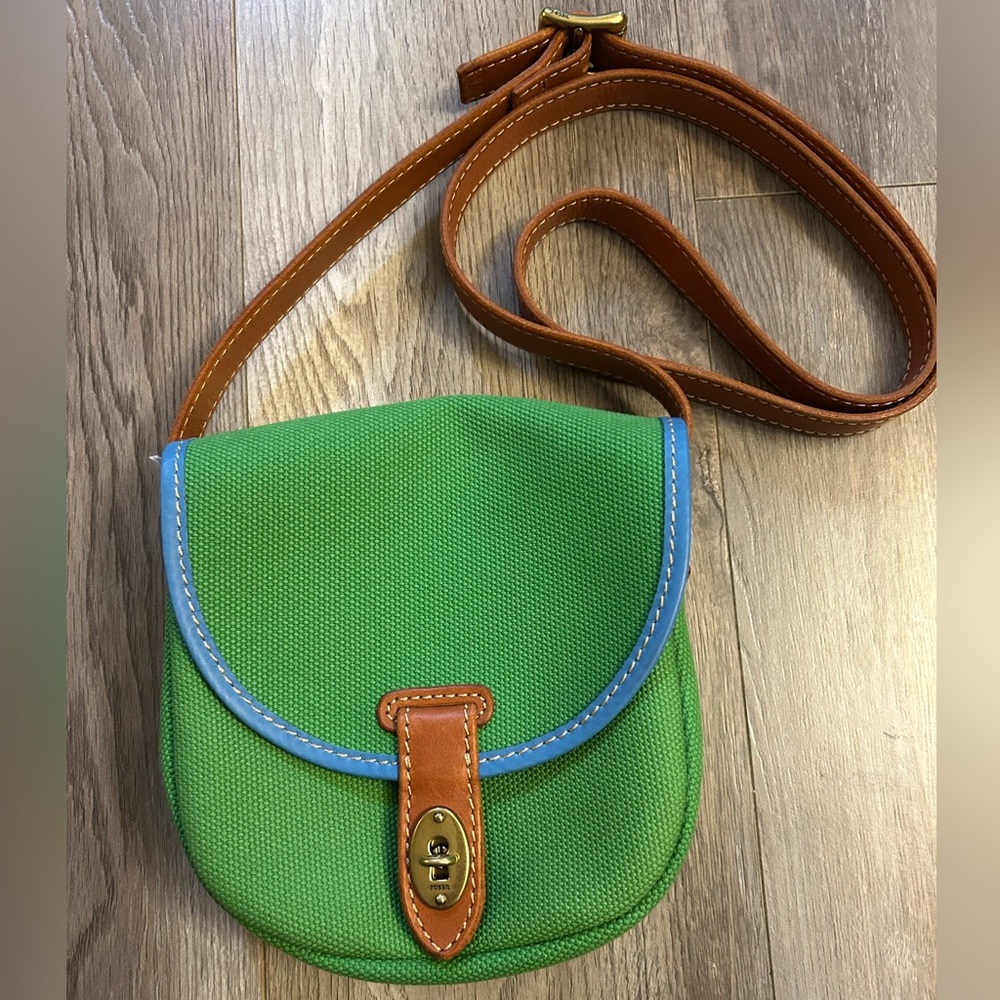 Fossil Austin Green Crossbody Purse
